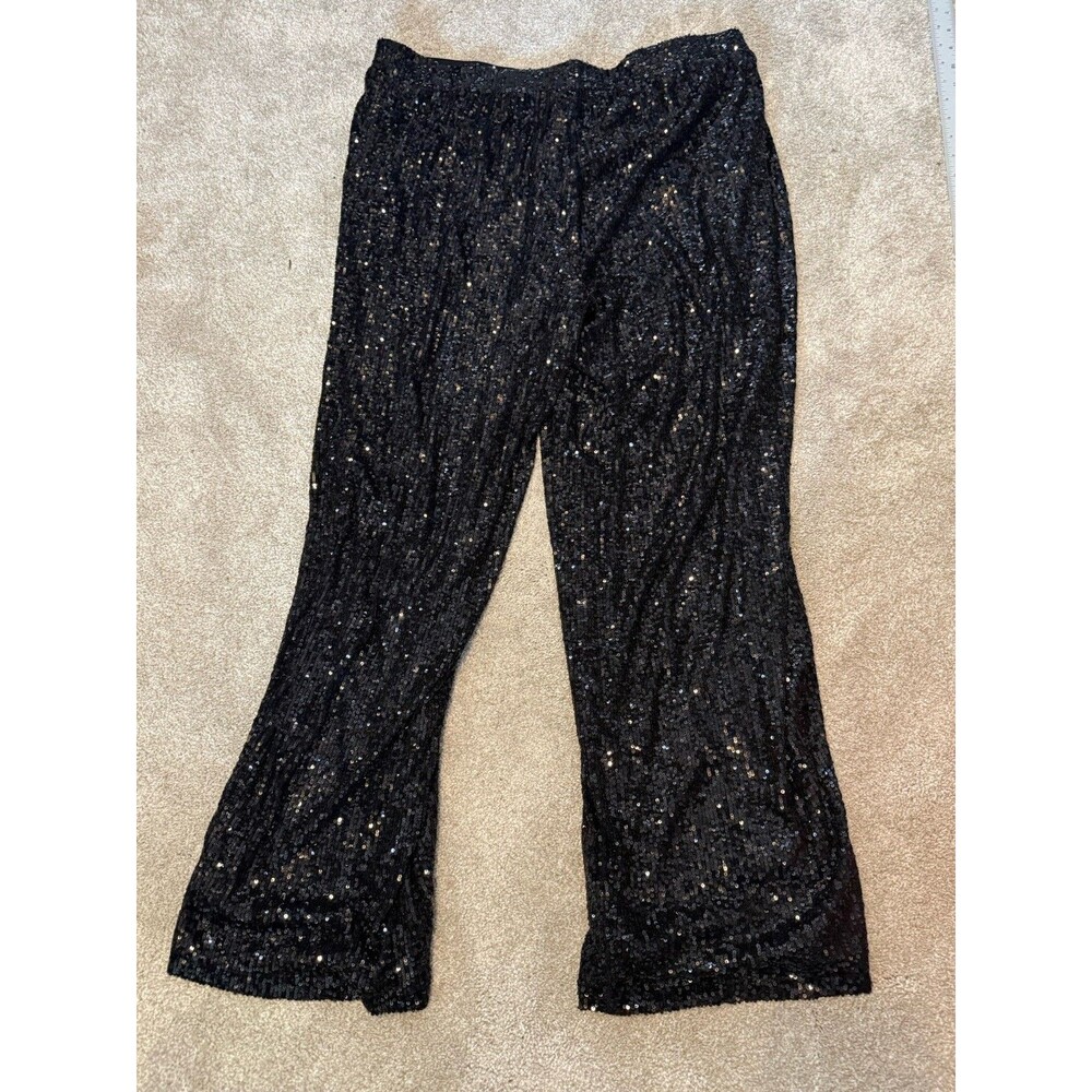 Cable & Gauge Pants  Women's Size XL Black Sequined Lined